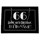 66e verjaardag: Art Deco Geïnspireerde stijl "66", Groot Cadeauzakje (Voorkant)