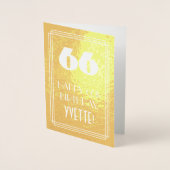 66e verjaardag ~ Art Deco stijl "66" & aangepaste Folie Kaarten (Voorkant)