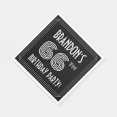 66e verjaardag: Art Deco Style + aangepaste naam Servet (Hoek)