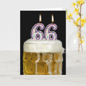 66e verjaardag bier kaart (Gele Bloem)