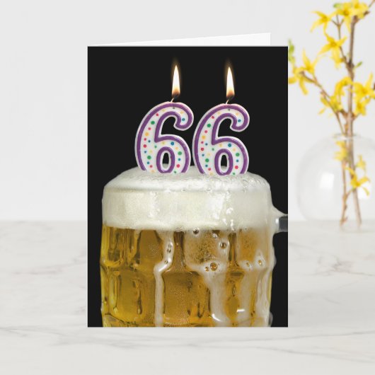 66e verjaardag bier kaart (Gele Bloem)