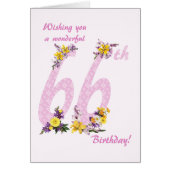 66e verjaardag Bloem Verdroogde getallen (Voorkant)