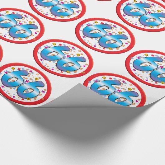66e verjaardag cadeaupapier (Hoek)