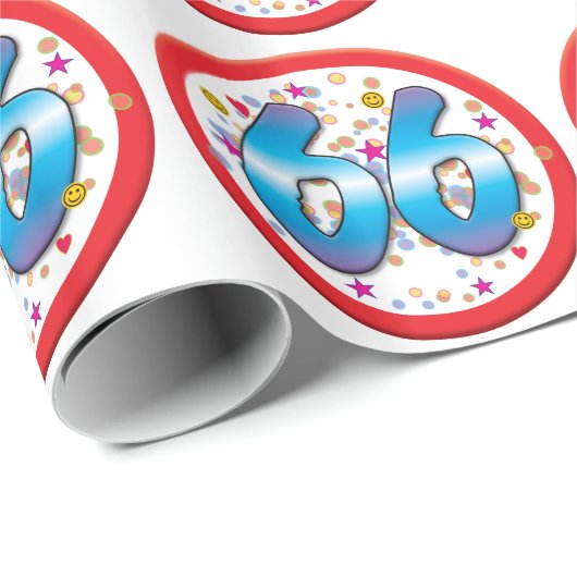 66e verjaardag cadeaupapier (Rol Hoek)