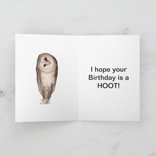 66e verjaardag, Curious uilen kaart. Kaart (Binnen)