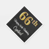 66e verjaardag ~ Elegant Luxe Faux Gold Look # Servet (Hoek)