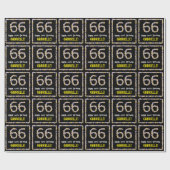 66e verjaardag: Floral Flowers Number, Custom Name Cadeaupapier (Vlak)