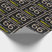 66e verjaardag: Floral Flowers Number, Custom Name Cadeaupapier (Hoek)