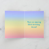 66e verjaardag — Fun Cake & Candles, w/ Eigen naam Kaart (Binnen)