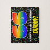 66e verjaardag — Fun, Colorful Music Symbols & "66 Legpuzzel (Verticaal)