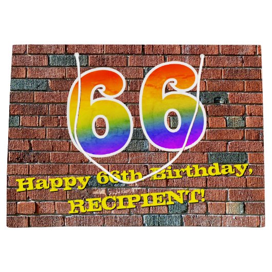 66e verjaardag: Fun, door graffiti geïnspireerde r Groot Cadeauzakje (Voorkant)