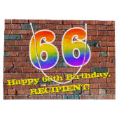 66e verjaardag: Fun, door graffiti geïnspireerde r Groot Cadeauzakje (Achterkant)