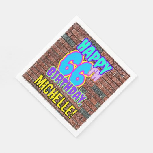 66e verjaardag ~ Fun, door Urban Graffiti geïnspir Servet (Hoek)