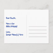 66e verjaardag: Fun Hearts-patroon, Regenboog 66 Briefkaart (Achterkant)