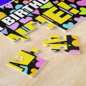 66e verjaardag — Fun, liefhebbende hartvormen + "6 Legpuzzel (Zijkant)