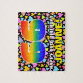 66e verjaardag — Fun, liefhebbende hartvormen + "6 Legpuzzel (Verticaal)