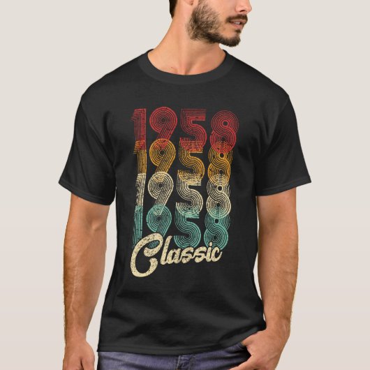 66e verjaardag Gift Classic 1958 66 jaar oud T-shirt (Voorkant)