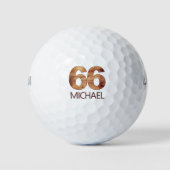 66e verjaardag golfballen 66 jaar golfer hout cade (Voorkant)