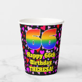 66e verjaardag: Het liefhebbende Kunstpatroon, Reg Papieren Bekers (Achterkant)