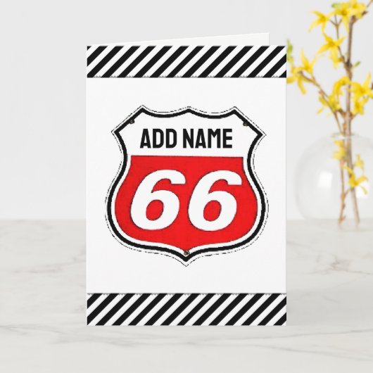 66e verjaardag kaart (Gele Bloem)