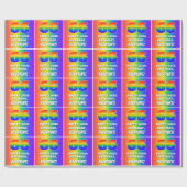 66e verjaardag: kleurrijk, vun regenboogpatroon #  cadeaupapier (Vlak)