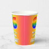 66e verjaardag: kleurrijk, vun regenboogpatroon # papieren bekers (Rechts)