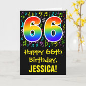 66e verjaardag: Kleurrijke muziek symbolen + Regen Kaart (Gele Bloem)