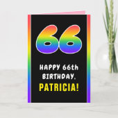 66e verjaardag: kleurrijke regenboog # 66, aangepa kaart (Voorkant)