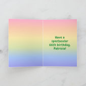 66e verjaardag: kleurrijke regenboog # 66, aangepa kaart (Binnen)