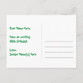 66e verjaardag - Leuk vuurwerkpatroon + Regenboog  Briefkaart (Achterkant)