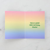 66e verjaardag: Leuke Regenboog #, Aangepaste foto Kaart (Binnen)