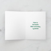 66e verjaardag: Leuke regenboog #, Aangepaste naam Kaart (Binnen)