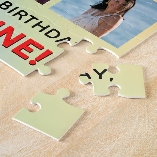66e verjaardag: Leuke regenboog #, Aangepaste naam Legpuzzel (Zijkant)