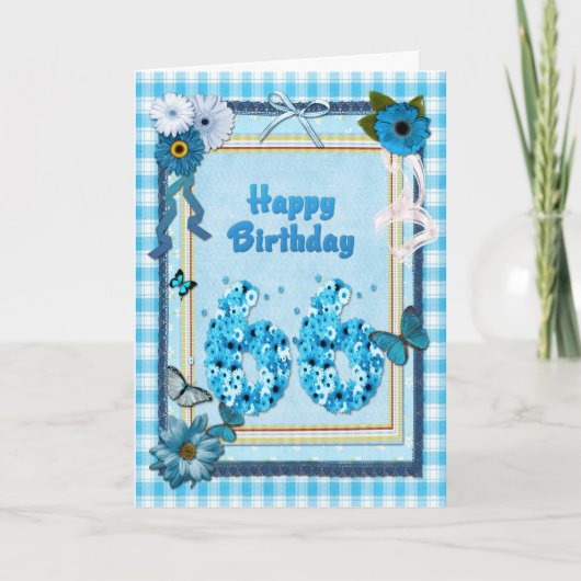 66e verjaardag met een scrapbook-effect kaart (Voorkant)