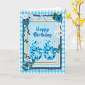 66e verjaardag met een scrapbook-effect kaart (Gele Bloem)