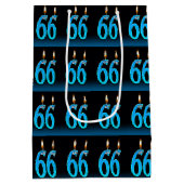 66e verjaardag met oogbalkaarsen medium cadeauzakje (Achterkant)