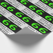 66e verjaardag - Nerdy / Geeky stijl "66" en naam Cadeaupapier (Hoek)