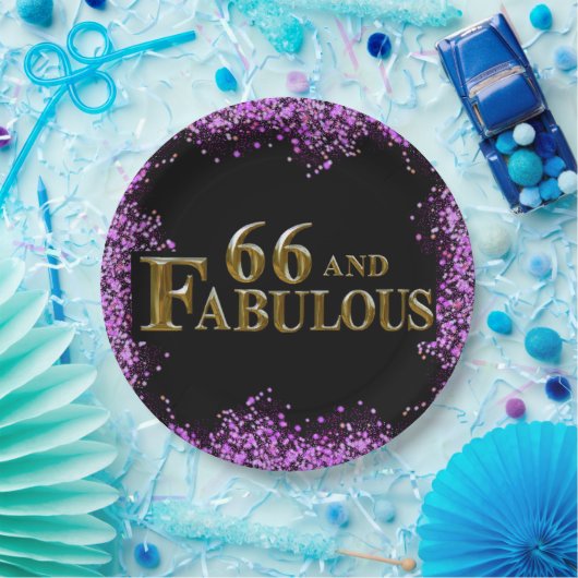 66e verjaardag papieren bordje (Feest)