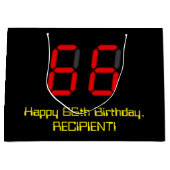 66e verjaardag: Red Digital Clock Style "66" + naa Groot Cadeauzakje (Voorkant)