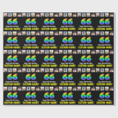 66e verjaardag: Regenboog "66"; Aangepaste Foto's  Cadeaupapier (Vlak)