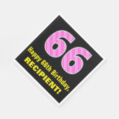 66e verjaardag: Roze strepen en hart "66" + naam Servet (Hoek)