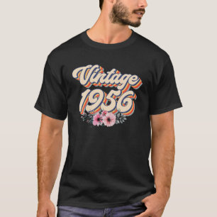 66e verjaardag S Vrouwen 1956 Floral 66 jaar T-shirt