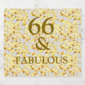 66e verjaardag sparkling wijnetiket (Enkel label)