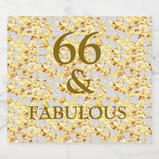 66e verjaardag sparkling wijnetiket (Enkel label)