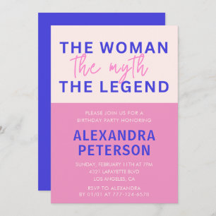 66e verjaardag Uitnodigingen Humor Vrouw Myth Lege