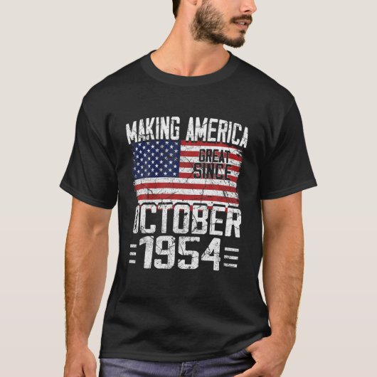 66e verjaardag van de Amerikaanse vlag 66 Y oktobe T-shirt (Voorkant)