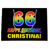 66e verjaardag: Vet, Vun, eenvoudig, regenboog 66 Groot Cadeauzakje (Voorkant)