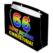 66e verjaardag: Vet, Vun, eenvoudig, regenboog 66 Groot Cadeauzakje (Achterkant Gekanteld)