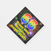 66e verjaardag: Vuurwerk Fun Pattern + Regenboog 6 Servet (Hoek)