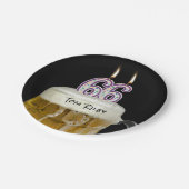 66e verjaardagsbier met kaarsen papieren bordje (Gekanteld)